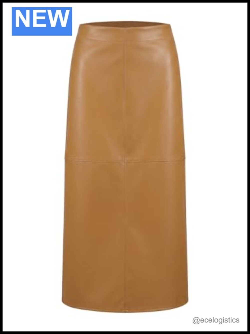 Faux Leather High Waist Pencil Skirt Midi Side Zip Work Office